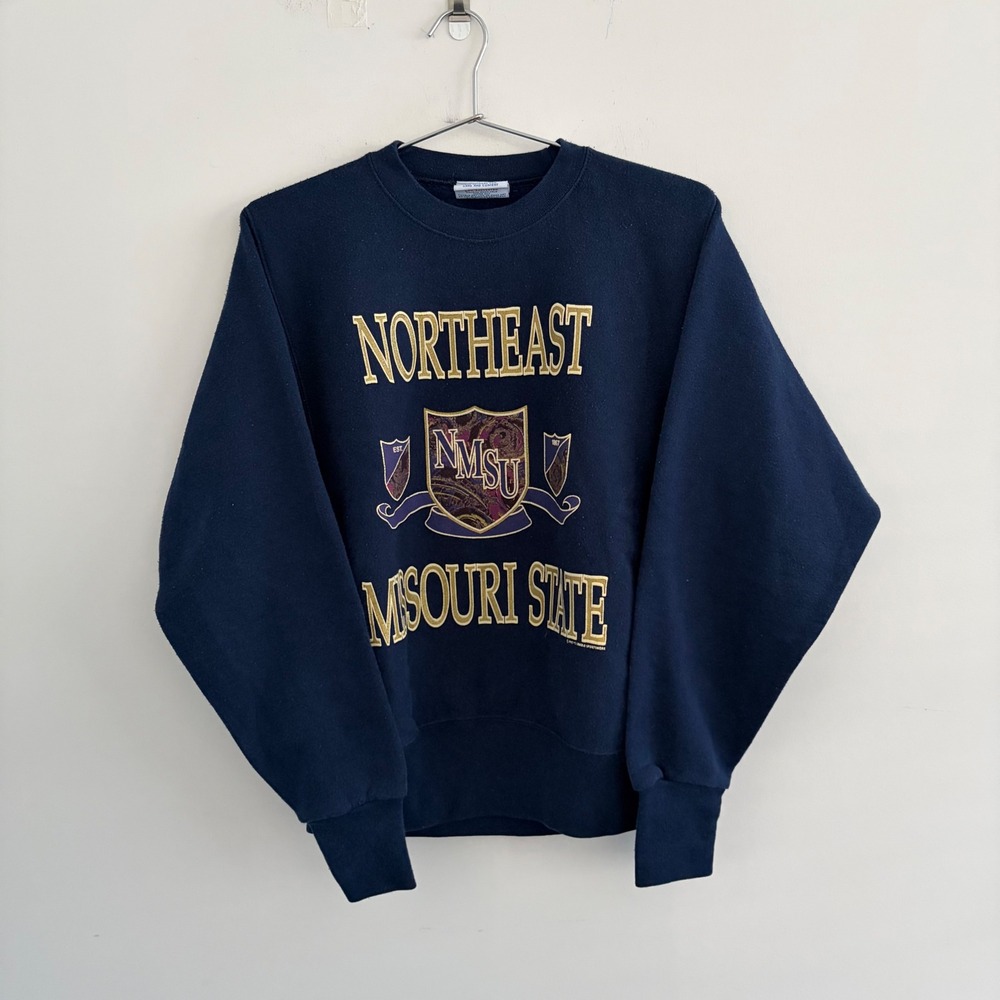 Vintage Crable Sportswear Northeast Missouri State NMSU Sweatshirt Navy Medium